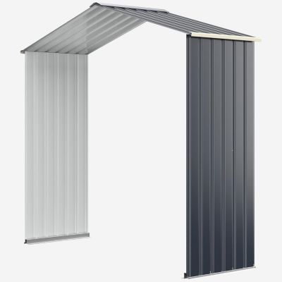 Expansion pour Abri de Jardin Modèle A 213 X 127 X 195CM Dia 213 X 64 X 195 CM deux extensions Gris