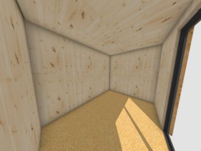 Extension bois traité autoclave en bois 3,3 x 2,4 x 2,7 m avec plancher isolé / menuiseries alu k-line