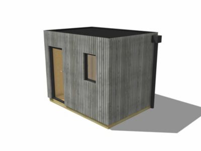 Extension bois traité autoclave en bois 3,3 x 2,4 x 2,7 m avec plancher isolé / menuiseries alu k-line