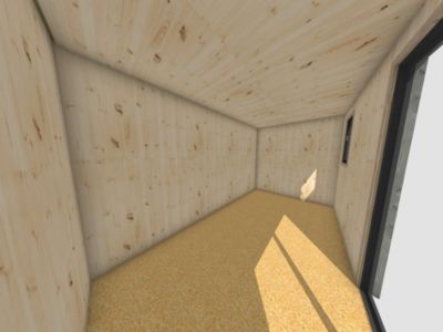 Extension bois traité autoclave en bois 4,4 x 2,4 x 2,7 m avec plancher isolé / menuiseries alu k-line