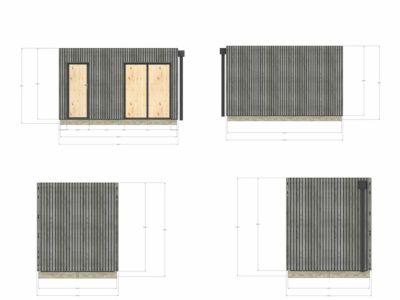 Extension bois traité autoclave en bois 4,4 x 2,4 x 2,7 m