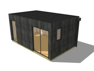 Extension bois traité autoclave en bois 5,5 x 3,5 x 2,7 m avec plancher isolé