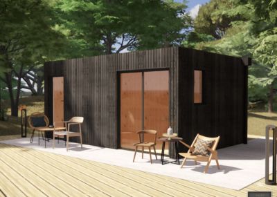 Extension bois traité autoclave en bois 5,5 x 3,5 x 2,7 m avec plancher isolé