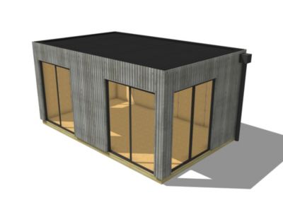 Extension bois traité autoclave en bois 5,5 x 3,5 x 2,7 m avec plancher isolé