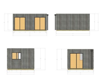 Extension bois traité autoclave en bois 5,5 x 3,5 x 2,7 m avec plancher isolé