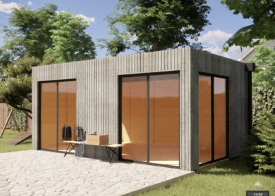 Extension bois traité autoclave en bois 5,5 x 3,5 x 2,7 m avec plancher isolé