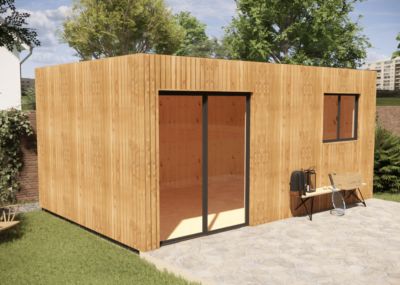 Extension bois traité autoclave en bois 5,5 x 3,5 x 2,7 m avec plancher isolé