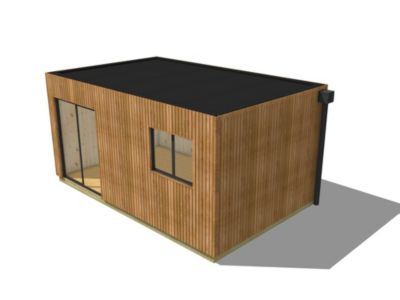 Extension bois traité autoclave en bois 5,5 x 3,5 x 2,7 m avec plancher isolé