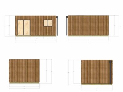 Extension bois traité autoclave en bois 5,5 x 3,5 x 2,7 m avec plancher isolé