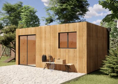 Extension bois traité autoclave en bois 5,5 x 3,5 x 2,7 m avec plancher isolé