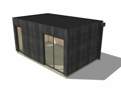 Extension bois traité autoclave en bois 5,5 x 3,5 x 2,7 m / menuiseries alu k-line
