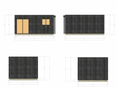 Extension bois traité autoclave en bois 5,5 x 3,5 x 2,7 m / menuiseries alu k-line