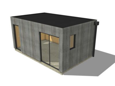 Extension bois traité autoclave en bois 5,5 x 3,5 x 2,7 m / menuiseries alu k-line