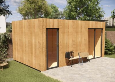 Extension maison en bois en bois 5,5 x 3,5 x 2,7 m avec plancher isolé