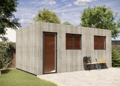 Extension maison en bois en bois 5,5 x 3,5 x 2,7 m avec plancher isolé