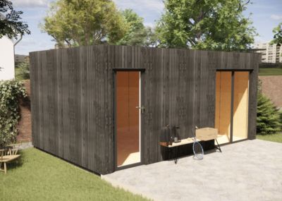 Extension maison en bois en bois 5,5 x 3,5 x 2,7 m avec plancher isolé