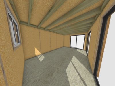 Extension maison en bois en bois 5,5 x 3,5 x 2,7 m