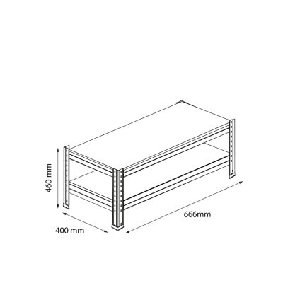 Extension pour étagère de garage en acier thermo-lacqué GoodHome Rand H. 46 x L. 66,6 x P. 40 cm
