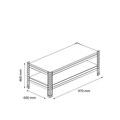 Extension pour étagère de garage en acier thermo-lacqué GoodHome Rand H. 46 x L. 97 x P. 60 cm
