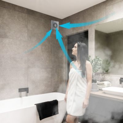 Extracteur d'Air Salle de Bain classique 150 mm ABS argenté 150m3/h ...