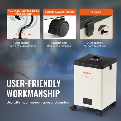 Extracteur fumee soudage 150W, filtre 3 couches, debit 332 m3/h, compact, pour soudure et gravure