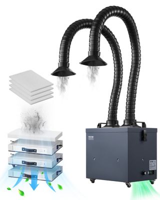 Extracteur fumee soudure 275W, absorbeur sans balais 2 tuyaux, aspiration 380 m3/h