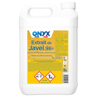 Extrait de javel 9,6% 36° murs, terrasses, façades, sanitaires Onyx 5L