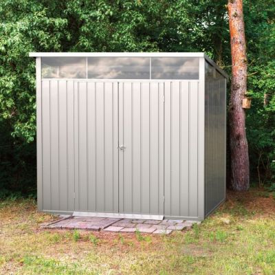 Ezooza Abri en métal Palladium Duramax 8'x6' à Deux portes 196,5 x 199 x 229 cm Couleur Gris