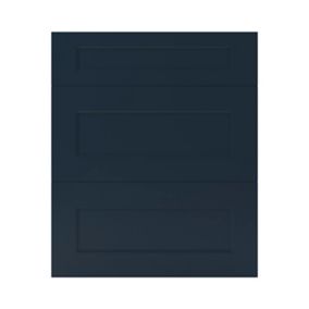 Façade de cuisine 1 tiroir et 2 casseroliers GoodHome Artemisia Bleu nuit l. 59.7 cm x H. 71.5 cm
