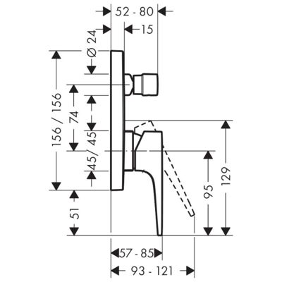Façade mitigeur bain douche encastré 2 sorties HANSGROHE Metropol bronze brossé