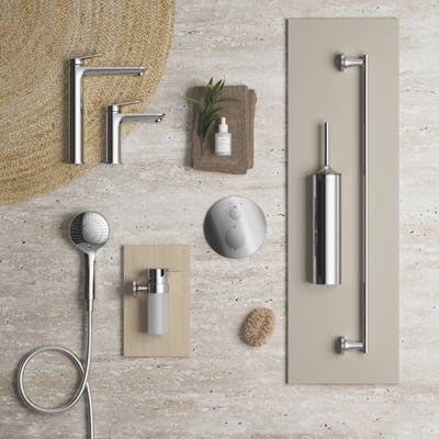 Façade robinet encastré 2 sorties DURAVIT Wave avec inverseur chromé brillant