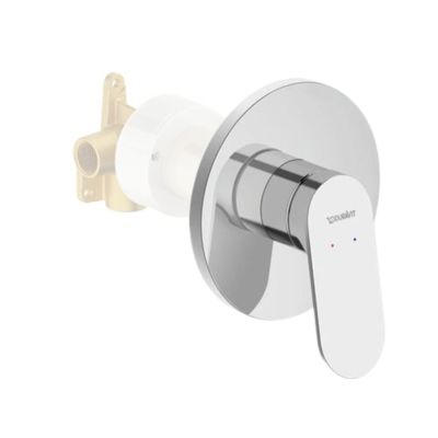 Façade robinet encastré 2 sorties DURAVIT Wave sans inverseur chromé brillant + corps encastré