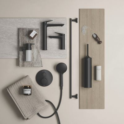 Façade robinet encastré 2 sorties DURAVIT Wave sans inverseur noir mat