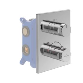 Façade thermostatique 2 voies VILLEROY ET BOCH Universal rectangle Chrome + corps encastré