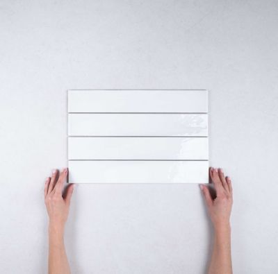 Faïence Effet Zellige Blanc MANACOR 6,5x40 cm White | Castorama