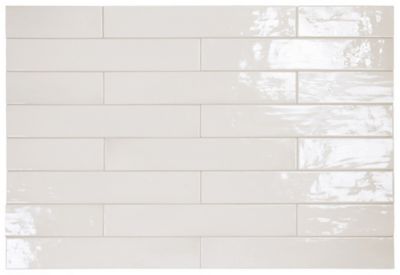 Faïence Effet Zellige Blanc MANACOR 6,5x40 cm White | Castorama