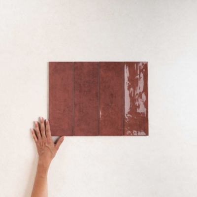 Faïence Effet Zellige Bordeaux CINQUE TERRE Carmine 10x30cm