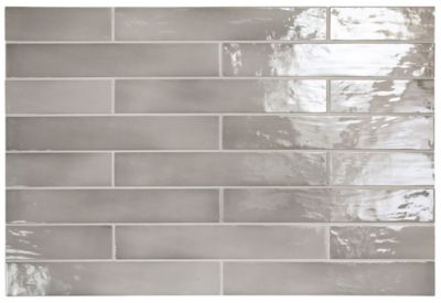 Faïence Effet Zellige Gris MANACOR 6,5x40 cm mercury grey | Castorama