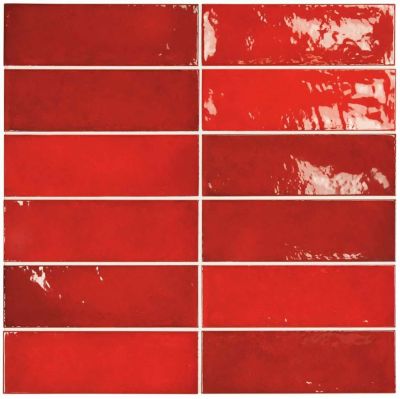Faïence Effet Zellige Rouge VILLAGE 6,5x20 cm Volcanic Red | Castorama