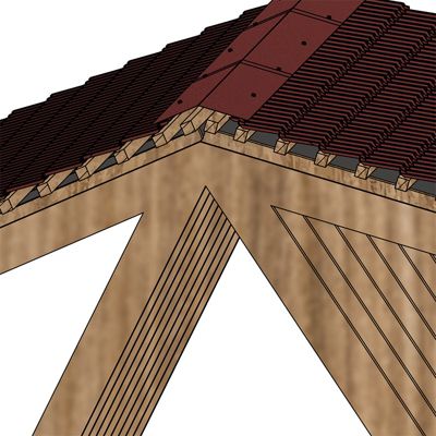 Faîtière double pour tôle tuile BACACIER Tuile R Brun mat 2100 mm Longueur