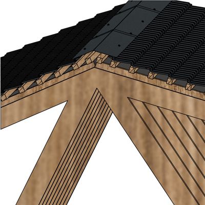 Faîtière double pour tôle tuile BACACIER Tuile R Brun mat 2100 mm Longueur