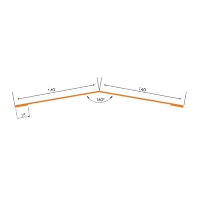 Faîtière double pour tôle tuile BACACIER Tuile R Brun mat 2100 mm Longueur