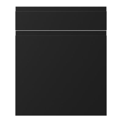Façade de cuisine 1 porte et 1 tiroir Garcinia noir mat l.60 x H.72 cm GoodHome