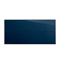 Façade de cuisine 1 porte pliante relevante bleu Gossip 90 cm