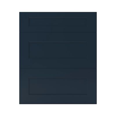 Façade de cuisine 1 tiroir et 2 casseroliers Artemisia bleu mat l. 60 cm x H. 72 cm GoodHome