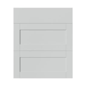 Façade de cuisine 1 tiroir et 2 casseroliers Ash gris mat l. 59,7 cm x H. 71,5 cm GoodHome