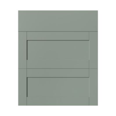 Façade de cuisine 1 tiroir et 2 casseroliers Ash vert sauge l. 59,7 cm x H. 71,5 cm GoodHome