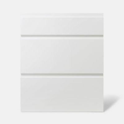 Façade de cuisine 1 tiroir et 2 casseroliers Garcinia blanc brillant l. 60 cm x H. 72 cm GoodHome