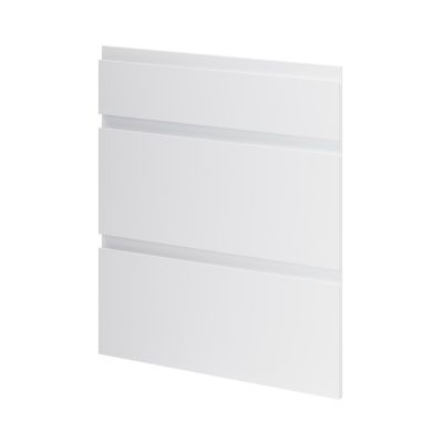 Façade de cuisine 1 tiroir et 2 casseroliers Garcinia gris clair brillant l. 60 cm x H. 72 cm GoodHome