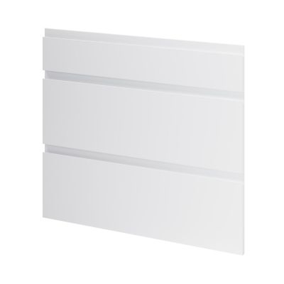 Façade de cuisine 1 tiroir et 2 casseroliers Garcinia gris clair brillant l. 80 cm x H. 72 cm GoodHome